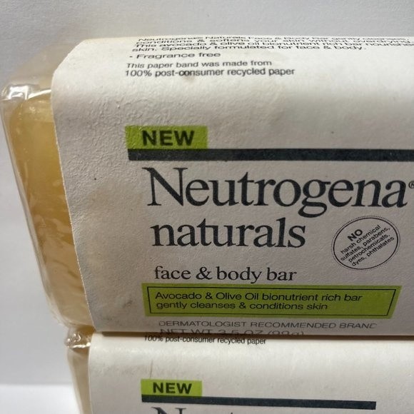 Neutrogena Naturals Face & Body Bar Soap DISCONTINUED Set of 4 - Picture 2 of 13